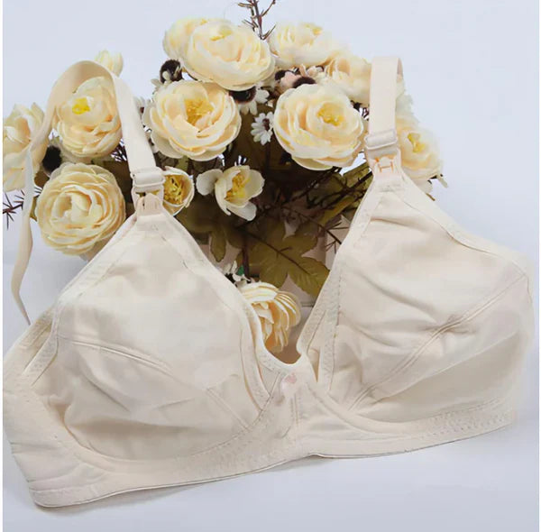 Maternity Bra 100% Cotton/ Stage Wireless Nursing Bra Front Opening Buckle Full Cup Breast Feeding Bra